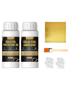 Kit de Dorado Completo BDYLYS - Adhesivo, Barniz y 100 Hojas de Oro