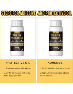 Kit de Dorado Completo BDYLYS - Adhesivo, Barniz y 100 Hojas de Oro 2