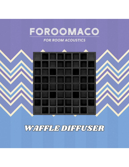 4 Paneles Difusores Acústicos EVA 60x60x5cm Negro para Estudio