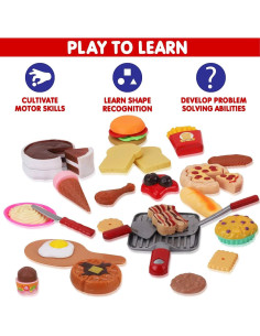 Juego de Comida de Juguete Gourmet Liberty Imports 50 Piezas 2