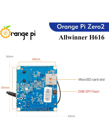 Computadora Orange Pi Zero 2 1GB DDR3 Quad Core 64 Bit