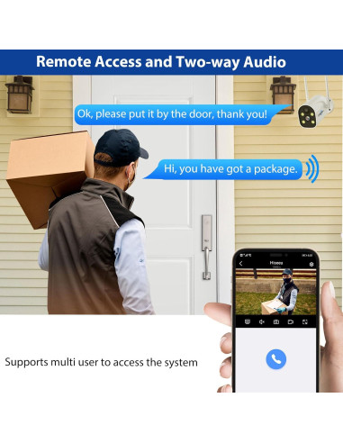 Cámara de Seguridad Inalámbrica Hiseeu C40 4MP Solar Exterior