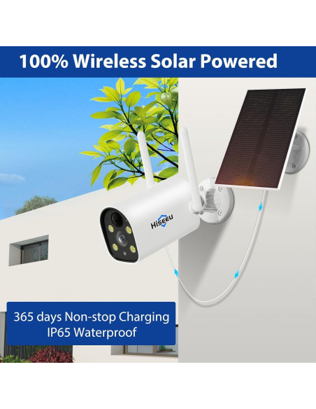 Cámara de Seguridad Inalámbrica Hiseeu C40 4MP Solar Exterior