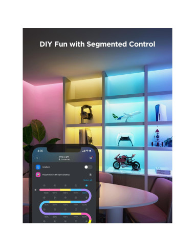 Tira de Luz LED Govee RGBIC 2 Pro 1m Extensión Sin Enchufe