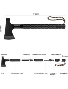 Hacha de Camping Hitdudu Plegable Multi-Herramienta 1kg 2