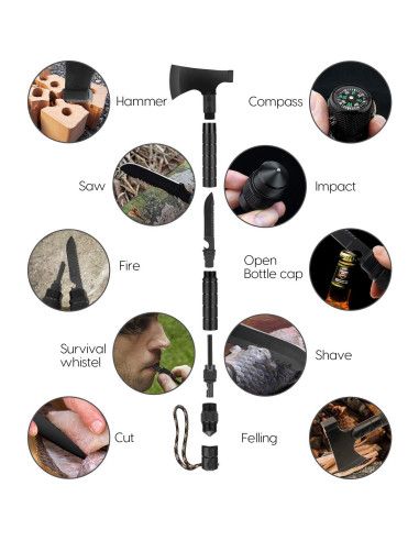 Hacha de Camping Hitdudu Plegable Multi-Herramienta 1kg