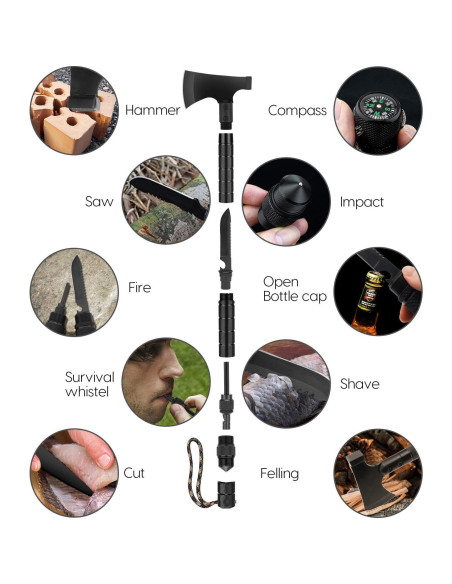 Hacha de Camping Hitdudu Plegable Multi-Herramienta 1kg