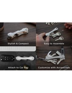 KeySmart Clásico - Organizador de Llaves Titanio (hasta 14 llaves) 2