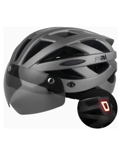 Casco de Bicicleta JEPOZRA Unisex Ajustable con Luz LED