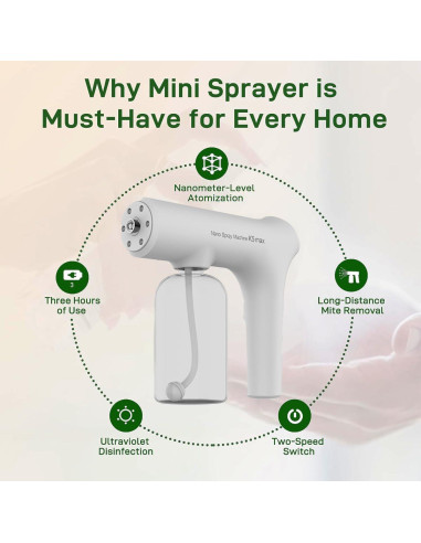 Atomizador Nano ZSYATN 380ml Inalámbrico con Luz LED Azul