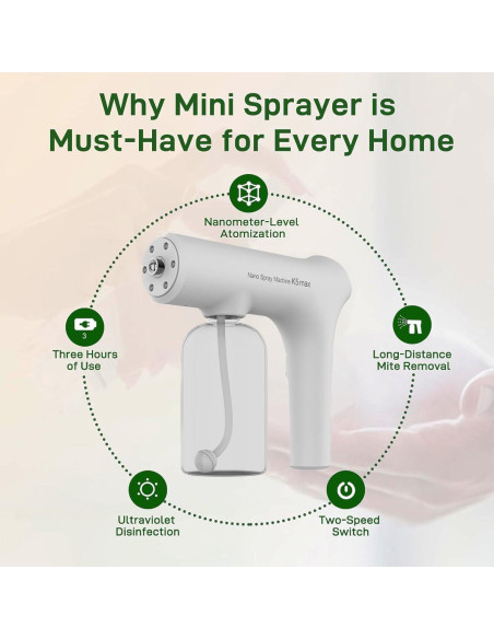 Atomizador Nano ZSYATN 380ml Inalámbrico con Luz LED Azul