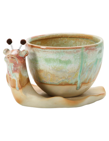 Maceta de Cerámica Caracol Creative Co-Op Juego de 2 Piezas