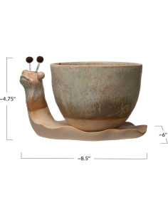 Maceta de Cerámica Caracol Creative Co-Op Juego de 2 Piezas 2
