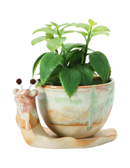 Maceta de Cerámica Caracol Creative Co-Op Juego de 2 Piezas