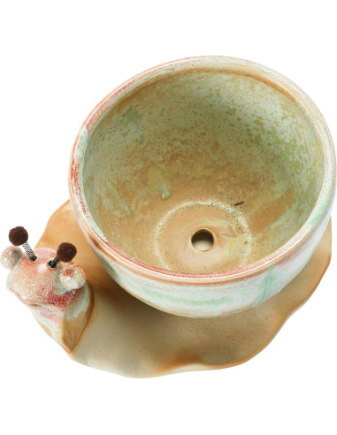 Maceta de Cerámica Caracol Creative Co-Op Juego de 2 Piezas