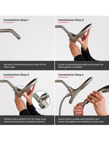Cabezal de Ducha y Mano Pfister HydroFuse 6 Funciones 9.5 LPM