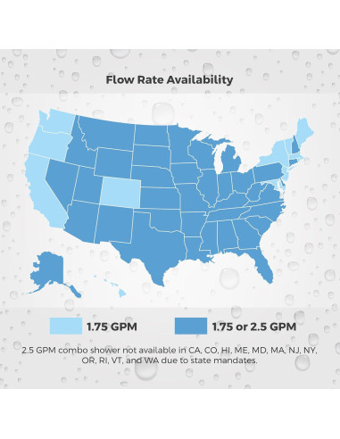 Cabezal de Ducha y Mano Pfister HydroFuse 6 Funciones 9.5 LPM