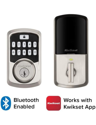 Cerradura Electrónica Kwikset Aura Bluetooth con Manijas Niquel Satinado