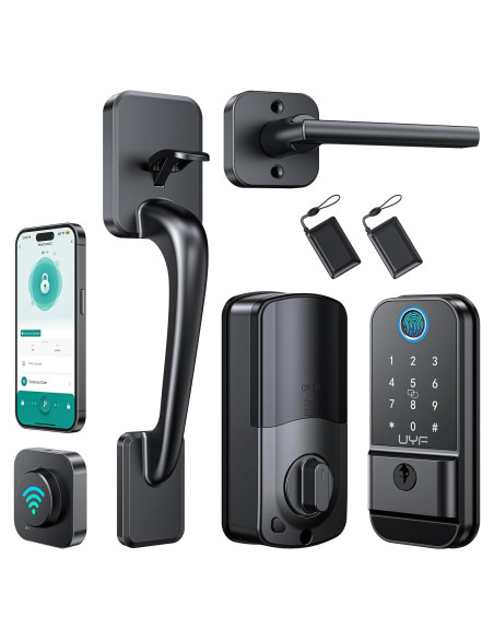 Cerradura Inteligente UYF M4 Pro WiFi con Huella Dactilar y Manijas