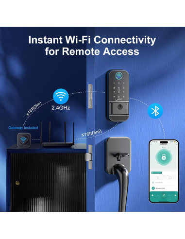 Cerradura Inteligente UYF M4 Pro WiFi con Huella Dactilar y Manijas