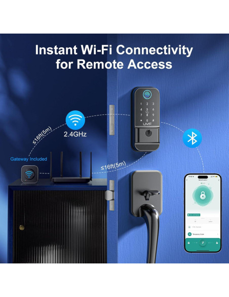 Cerradura Inteligente UYF M4 Pro WiFi con Huella Dactilar y Manijas