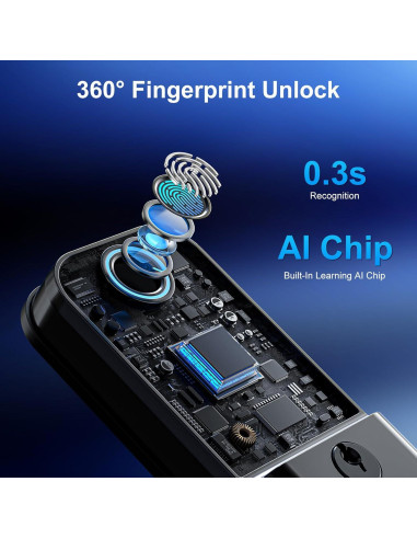 Cerradura Inteligente UYF M4 Pro WiFi con Huella Dactilar y Manijas