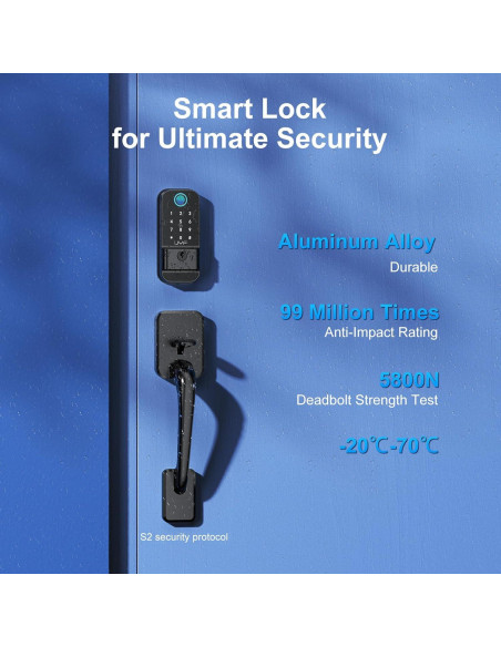 Cerradura Inteligente UYF M4 Pro WiFi con Huella Dactilar y Manijas