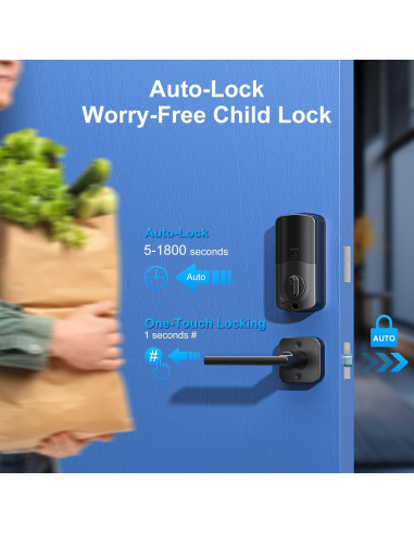 Cerradura Inteligente UYF M4 Pro WiFi con Huella Dactilar y Manijas