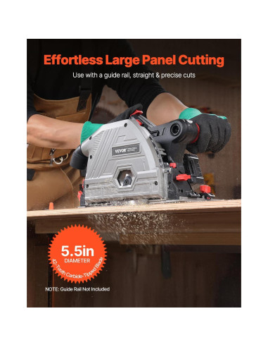 Sierra de Carril Inalámbrica VEVOR 139.7 mm 5500 RPM