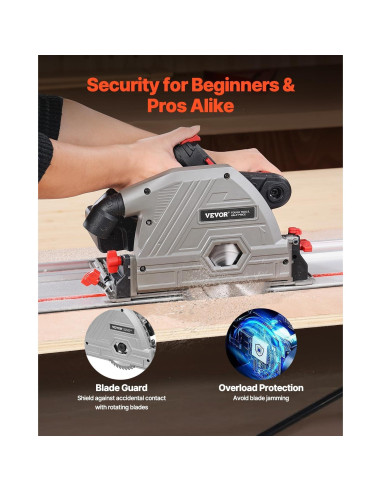 Sierra de Carril Inalámbrica VEVOR 139.7 mm 5500 RPM