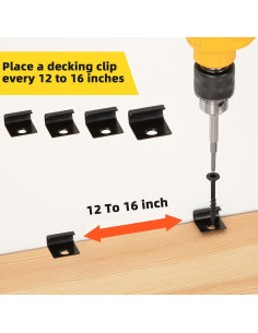 Clips de Inicio WELLOCKS 36 Piezas 1.5" Negro para Decking 2