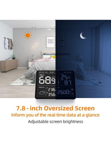 Monitor de Calidad del Aire Temtop M100 8-en-1 PM2.5 CO2