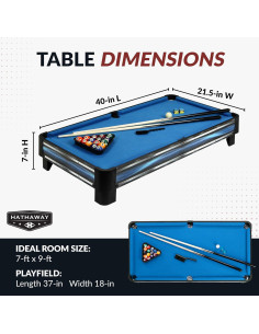 Mesa de Billar Compacta Hathaway Breakout 102x54.6cm Azul 2