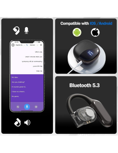 Auriculares Traductores AI MaxKite M62 - Sonido HD, 144 Idiomas