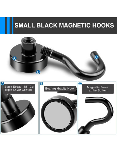 Ganchos Magnéticos LOVIMAG 12 Pcs 13.6 kg Resistentes al Óxido