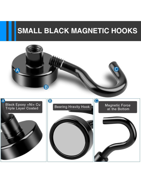 Ganchos Magnéticos LOVIMAG 12 Pcs 13.6 kg Resistentes al Óxido