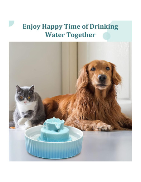 Fuente de Agua Cerámica NautyPaws 2.1L para Gatos y Perros