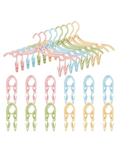 Perchas de Viaje Plegables Maitys 24 Piezas con Clips