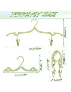 Perchas de Viaje Plegables Maitys 24 Piezas con Clips 2