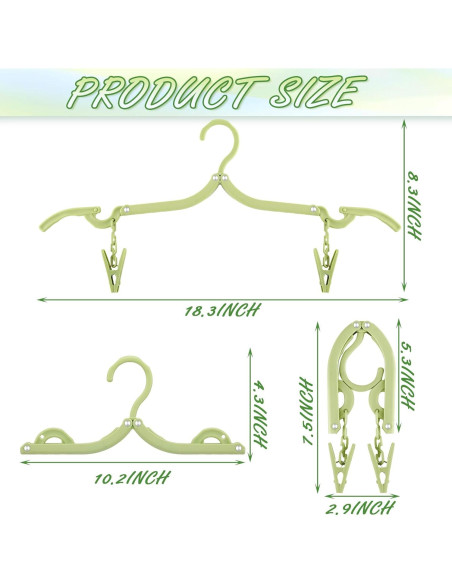 Perchas de Viaje Plegables Maitys 24 Piezas con Clips