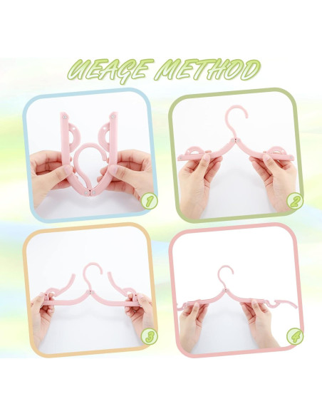 Perchas de Viaje Plegables Maitys 24 Piezas con Clips