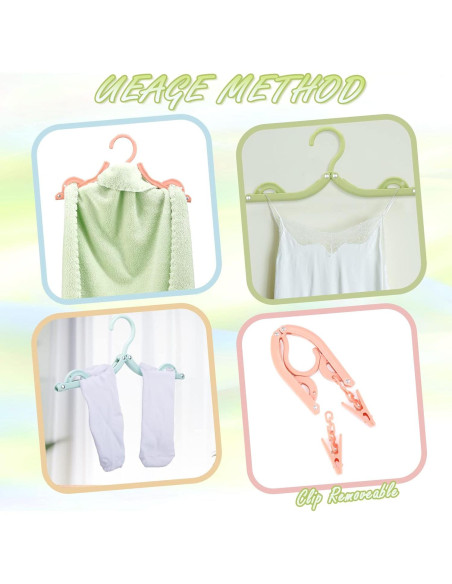 Perchas de Viaje Plegables Maitys 24 Piezas con Clips