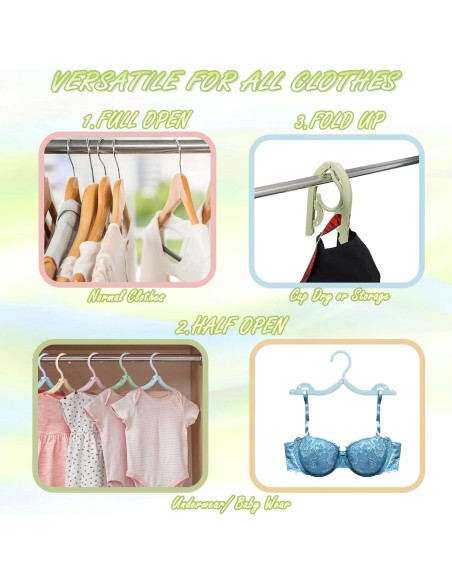 Perchas de Viaje Plegables Maitys 24 Piezas con Clips