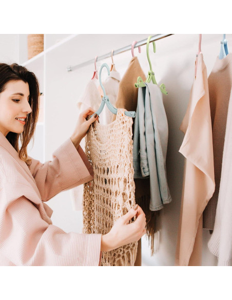 Perchas de Viaje Plegables Maitys 24 Piezas con Clips