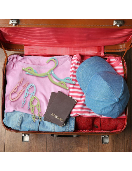 Perchas de Viaje Plegables Maitys 24 Piezas con Clips