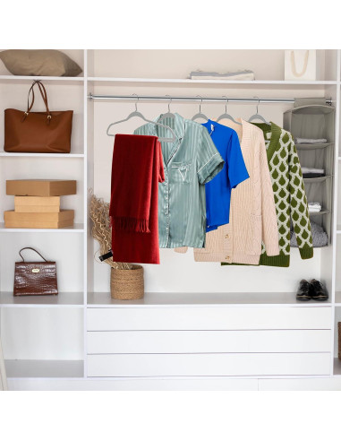 Juego de 50 Perchas de Plástico Quality Hangers Gris 44.5cm