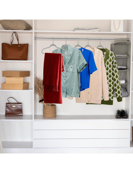 Juego de 50 Perchas de Plástico Quality Hangers Gris 44.5cm