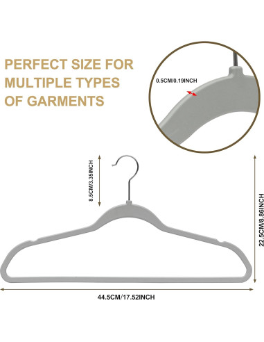 Juego de 50 Perchas de Plástico Quality Hangers Gris 44.5cm