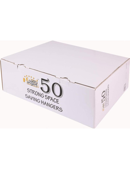 Juego de 50 Perchas de Plástico Quality Hangers Gris 44.5cm