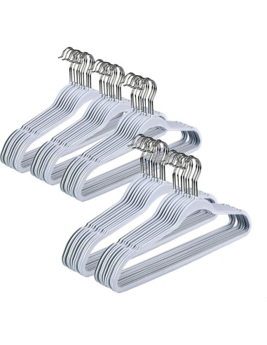 Juego de 50 Perchas de Plástico Quality Hangers Gris 44.5cm